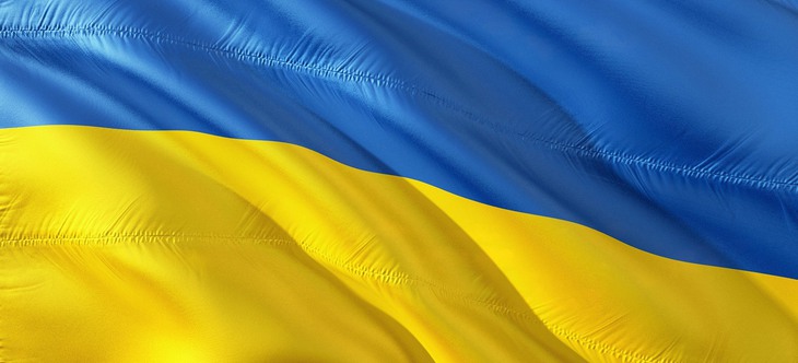 Ukrainas flagga i blått och gult
