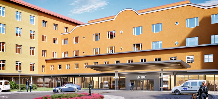 Entré 1 (huvudentrén) på Kullbergska sjukhuset