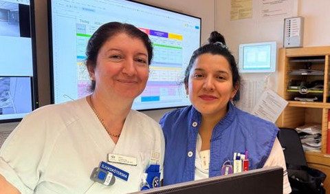 Helena och Maria på akutmottagningen Mälarsjukhuset.